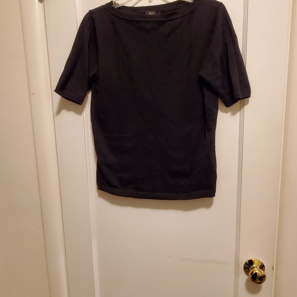 BCBG short sleeve black, light weight sweater